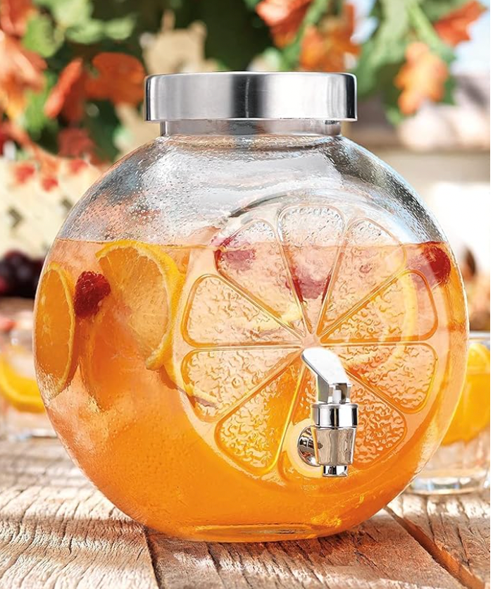 4L Glass Beverage Dispenser with Stainless Steel Tap