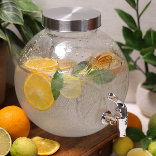 4L Glass Beverage Dispenser with Stainless Steel Tap